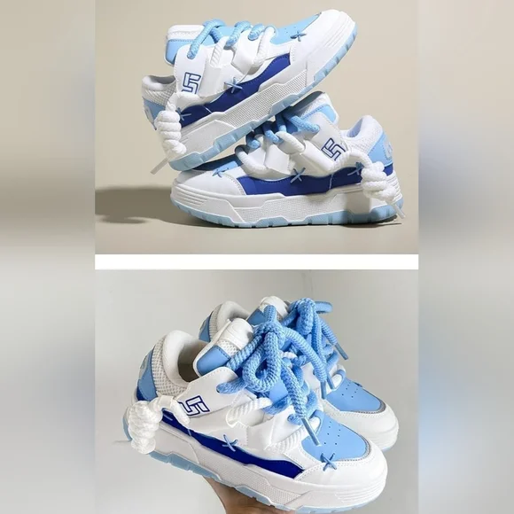 Baby Blue Y2k Sneakers - Picture 1 of 5